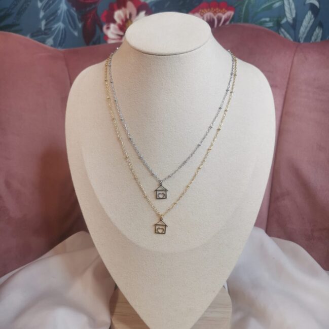 Collana con casa e cuore