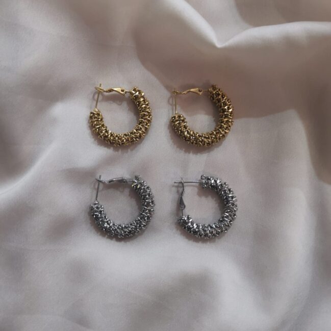 Orecchini cerchio lavorati