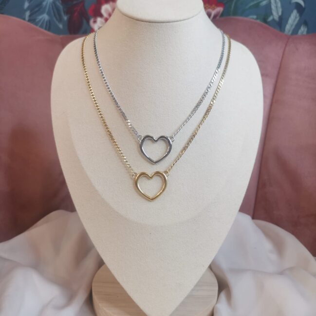 Collana cuore con catena