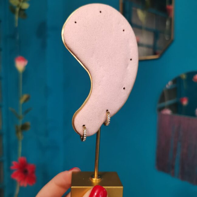 Orecchini a cerchio extra small con strass