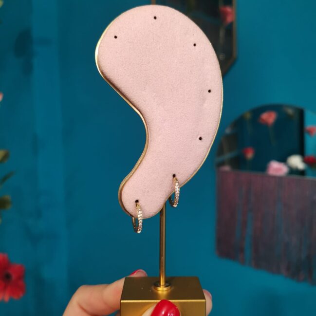 Orecchini a cerchio small con strass