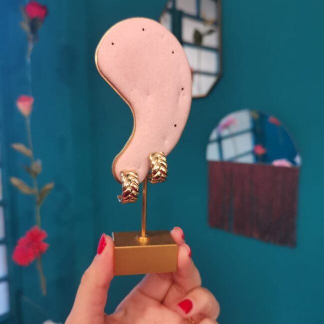 Orecchini cerchio treccia