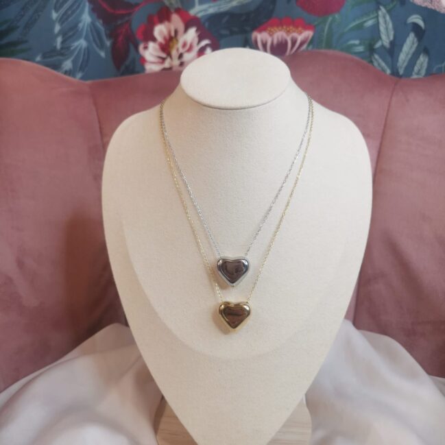 Collana cuore bombato