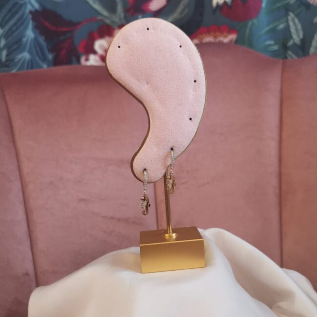 Orecchini con cavalluccio marino e strass