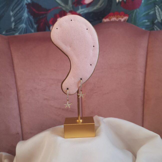 Orecchini con stella marina e strass