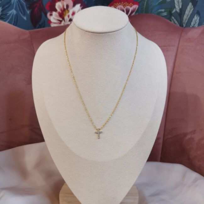 Collana con croce strass small