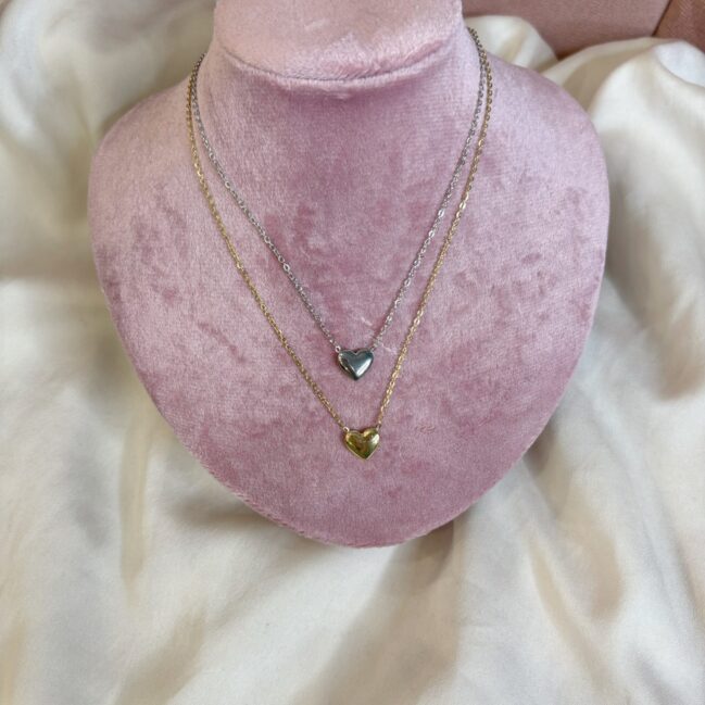 Collana cuoricino bombato