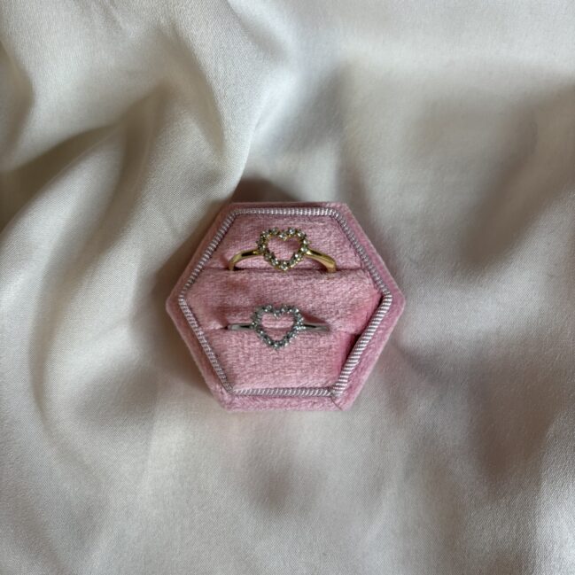 Anello cuore strass