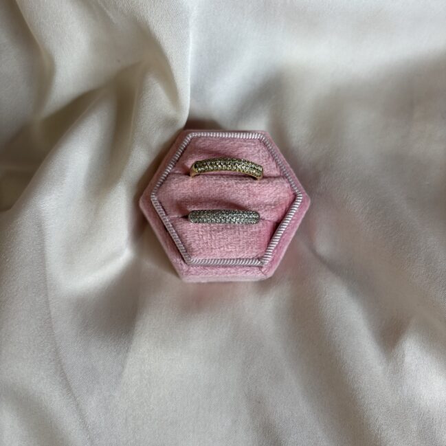 Anello fedina doppia con strass
