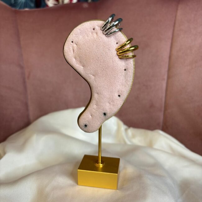 Ear cuff singolo con 3 cerchi