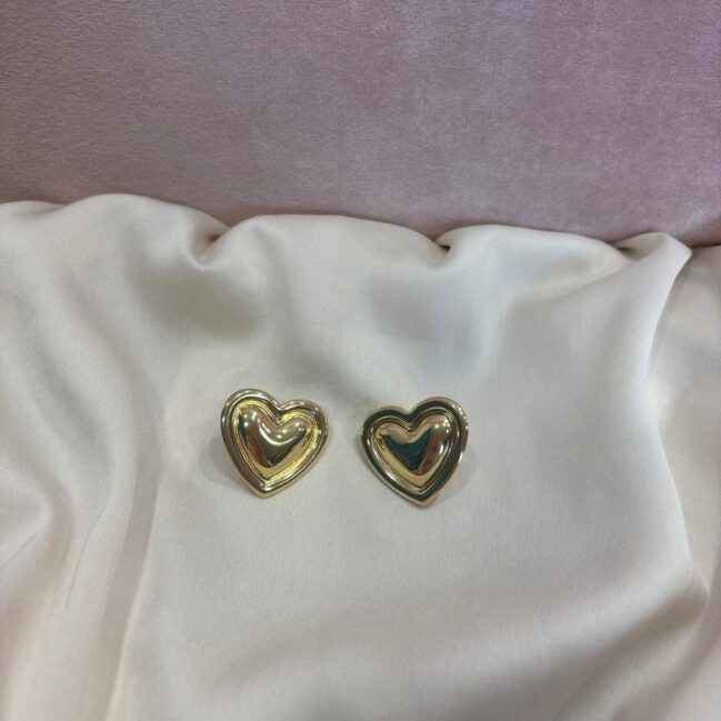 Orecchini bottone cuore