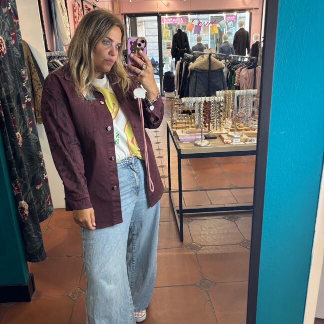 Camicia over stampa azteca